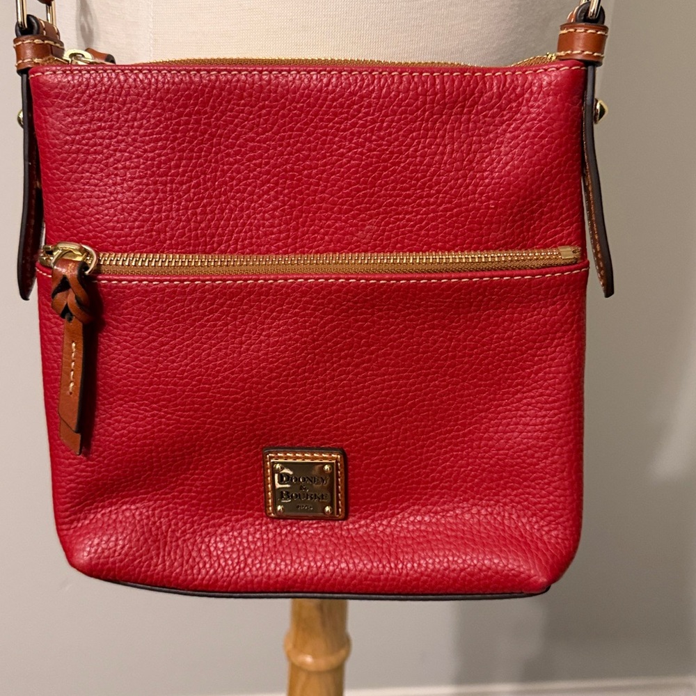 Dooney & Bourke Red Pebbled Leather crossbody bag